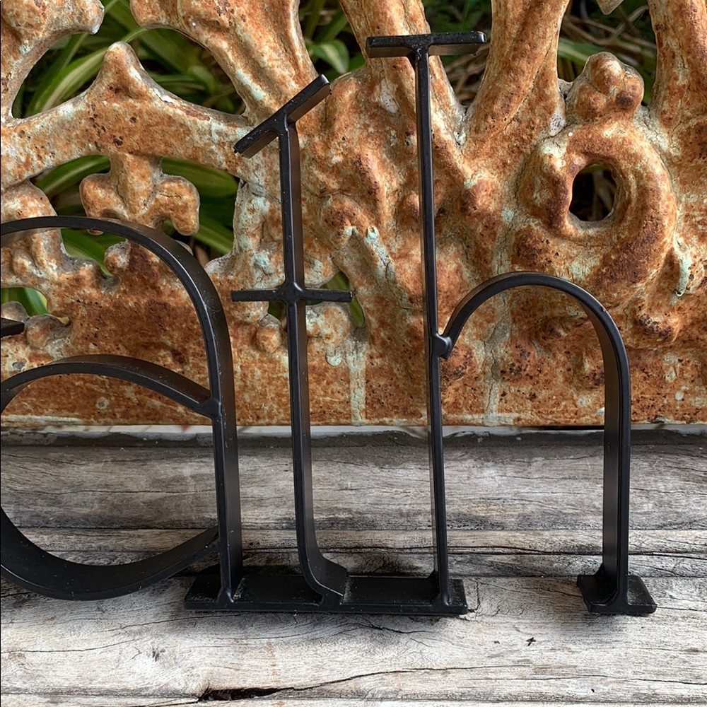 Black Heavy Metal / Wrought Iron Typeset Bath Sign - Picture 9 of 9